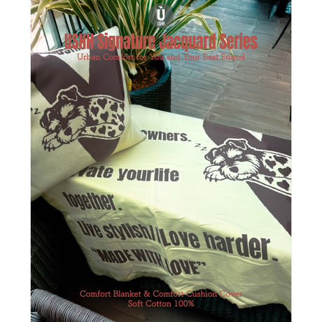 Signature jacquard cushion cover YELLOW.SNZ//シグネチャージャガードクッションカバー　イエローシュナ