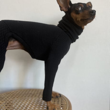 thermal knit rompers: black <サーマルニットロンパース：ブラック>