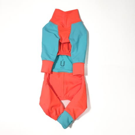 Rush guard full rompers:orenge*turquoise// ラッシュガードフルロンパース:ｵﾚﾝｼﾞ*ﾀｰｺｲｽﾞ