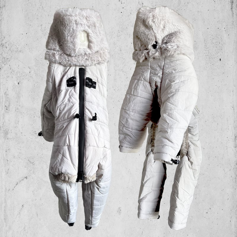 2025NEW ECO FUR SNOW SUIT:SILVER GREY<ｴｺﾌｧｰｽﾉｰｽ