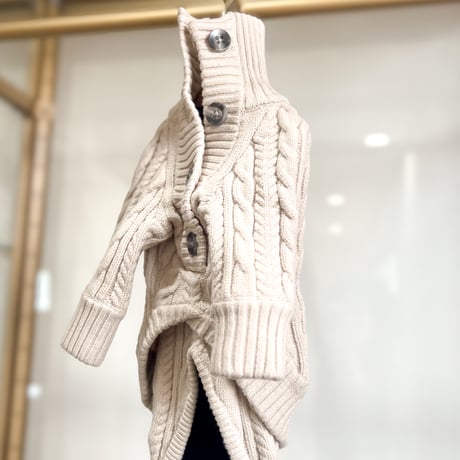 Cotton strech cable knit JK : ECRU <ｺｯﾄﾝｽﾄﾚｯﾁｹｰﾌﾞﾙﾆｯﾄｼﾞｬｹｯﾄ:ｴｸﾘｭ>