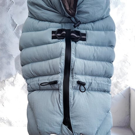 <FRENCH BULLDOG> QUILTING SNOW SUIT:DUSTY BLUE <フレンチブルドッグ:ｷﾙﾃｨﾝｸﾞｽﾉｰｽｰﾂ: ﾀﾞｽﾃｨﾌﾞﾙｰ>