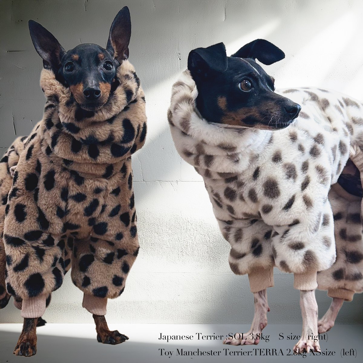 ECO-FUR LEOPARD ZIP-UP ROMPERS:OFF WHITE //ｴｺﾌｧ