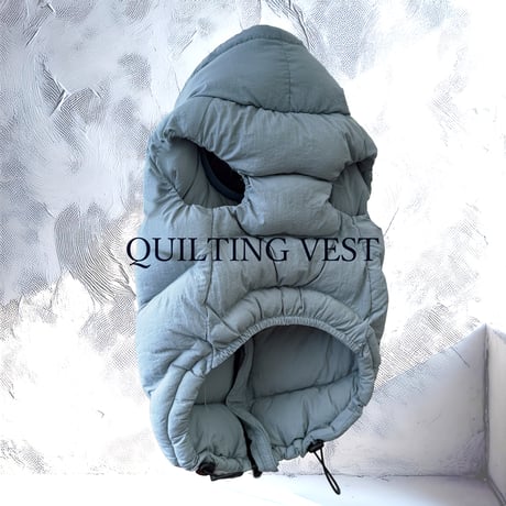 <FRENCH BULLDOG> QUILTING VEST: Dusty Blue <フレンチブルドッグ:ｷﾙﾃｨﾝｸﾞﾍﾞｽﾄ: ﾀﾞｽﾃｨﾌﾞﾙｰ>