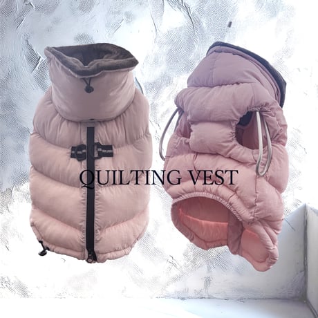 <FRENCH BULLDOG> QUILTING VEST: Shell Pink <フレンチブルドッグ:ｷﾙﾃｨﾝｸﾞﾍﾞｽﾄ: ｼｪﾙﾋﾟﾝｸ>