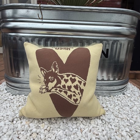 Signature jacquard cushion cover YELLOW.PIN//シグネチャージャガードクッションカバー　イエローピン