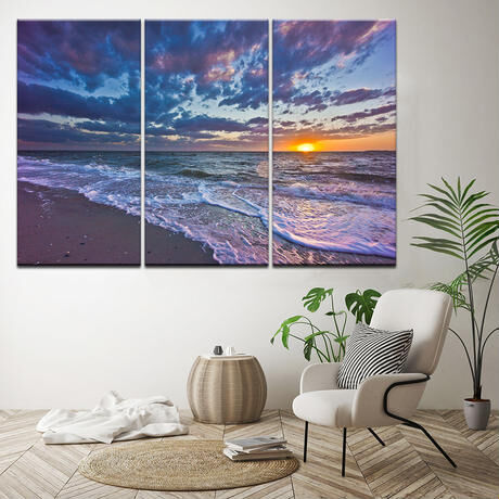 海と空の風景 油絵　ハンドメイド　インテリア　キャンバス　風景画　海　朝日 海と空の風景 油絵 ハンドメイド インテリア キャンバス 風景画