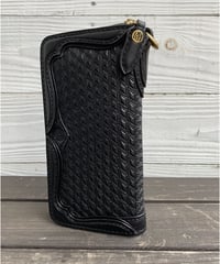 フルジップウォレット　シンメトリーダイヤ　黒　brass
