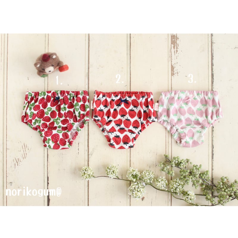 新柄》いちご柄大特集！(2)震災復興【応援パンツ】おんなの子ショーツ