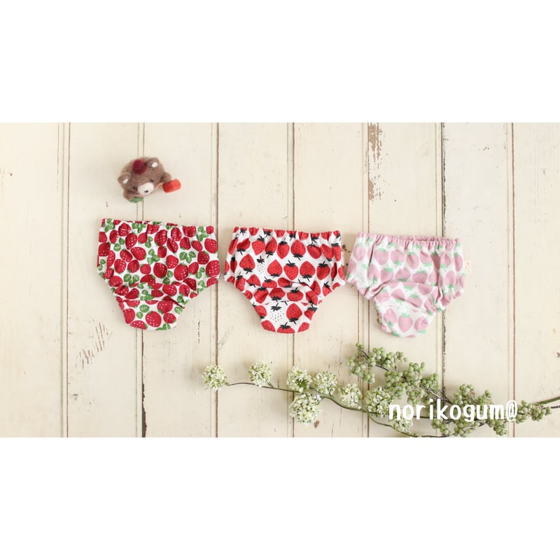 新柄》いちご柄大特集！(2)震災復興【応援パンツ】おんなの子ショーツ