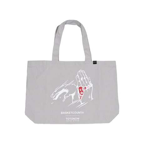 "BASKETCOUNTxTOTONOW" TOTE BAG / GRAY