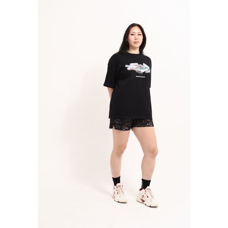 “GLITCH” HW COTTON T-SHIRT <DAILY USE>  / BLACK