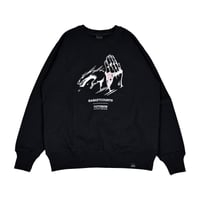 "BASKETCOUNTxTOTONOW" CREW NECK SWEAT / BLACK