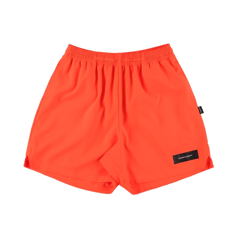 NIGHT VEW” BOX LOGO XTRA SHORTS / NEON ORANGE
