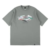 “STICKER BOMB” HW COTTON T-SHIRT <DAILY USE>  / STORMY SEA