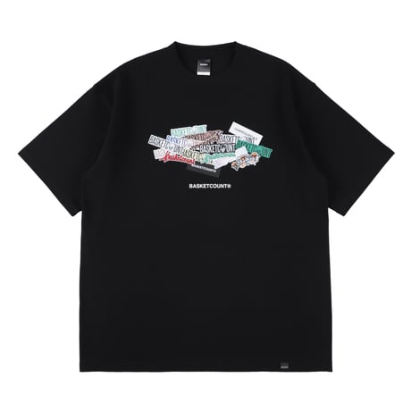 “STICKER BOMB” HW COTTON T-SHIRT <DAILY USE>  / BLACK