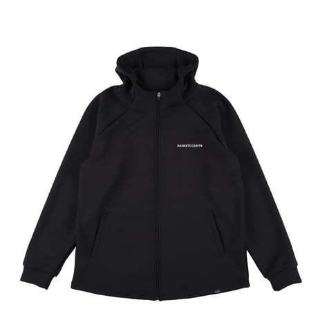 TECH LUXE ZIP UP HOODIE / BLACK