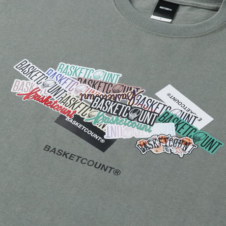 “STICKER BOMB” HW COTTON T-SHIRT <DAILY USE>  / STORMY SEA