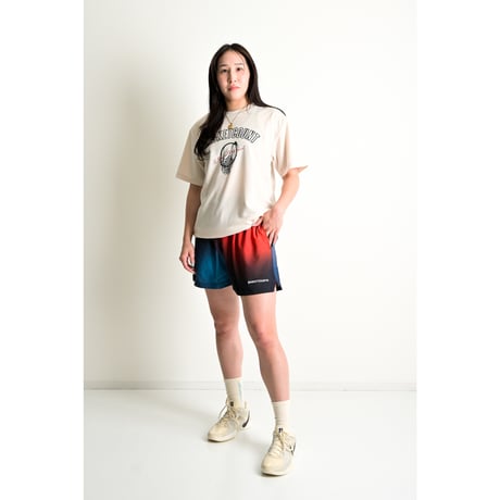 “DOUBLE LOGO” T-SHIRT / BLACK x SUNSET
