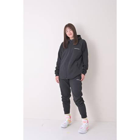 TECH LUXE ZIP UP HOODIE / BLACK