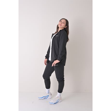 TECH LUXE ZIP UP HOODIE / BLACK
