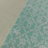 No.183 シンデレラ（ミント）柄×ホワイトラメ 46×48.5cm リバーシブル＊おとぎ話の世界へようこそ！＊