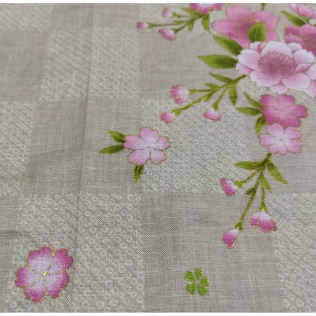 No.179 桜柄×スェード調リバーシブル／50×47cm＊流れるようなな桜が美しい＊観光客の多い地域でも活躍間違いなし！