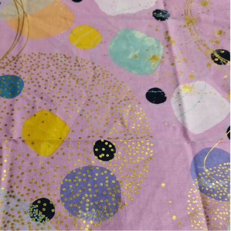 No.233【ミニ】タロットクロス ゴールドサークル柄×フェイクレザーブルー／リバーシブル 約33.5×45.5cm◆金彩がキラキラ華やか！パワーを与えてくれるデザイン！