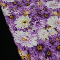51.【大判】パープル花柄×ブラック裏地／約47×53.5cm／リバーシブル*＊上品で華かな時間に*＊