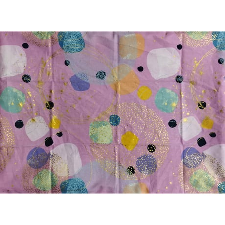 No.233【ミニ】タロットクロス ゴールドサークル柄×フェイクレザーブルー／リバーシブル 約33.5×45.5cm◆金彩がキラキラ華やか！パワーを与えてくれるデザイン！