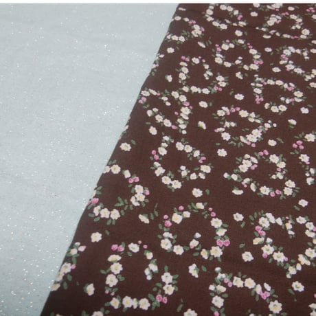 54.【大判】ハート花柄リース×ミントグリーンラメ裏地48×72cmリバーシブル／チョコミントカラーが可愛い！