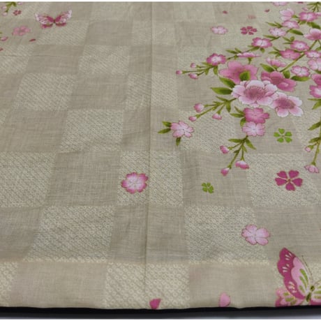 No.179 桜柄×スェード調リバーシブル／50×47cm＊流れるようなな桜が美しい＊観光客の多い地域でも活躍間違いなし！