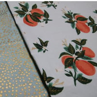 109.アプリコット柄×ゴールドドット／リバーシブル／32×49.5cm*＊明るく華やか！ゴールドのきらめきを*＊