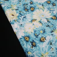 50.【大判】ブルー花柄×合成皮革／約43×68cm／リバーシブル*＊爽やかで目を引くカラーで空間が華やかに*＊