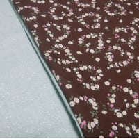 54.【大判】ハート花柄リース×ミントグリーンラメ裏地48×72cmリバーシブル／チョコミントカラーが可愛い！
