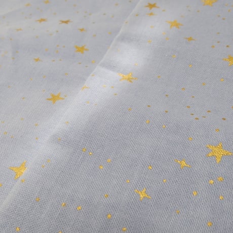 No.150【大判・日本未入荷生地使用】メダイユマリア柄×ゴールドスターラメ柄／リバーシブル／48×66cm*＊輝くスターとマリア柄が豪華*＊