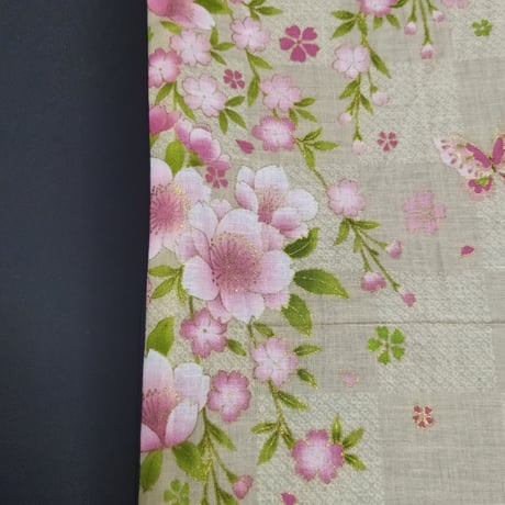 No.179 桜柄×スェード調リバーシブル／50×47cm＊流れるようなな桜が美しい＊観光客の多い地域でも活躍間違いなし！