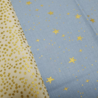 No.115【大判】ブルースター×ゴールドドット／リバーシブル 縦49×横65.5cm*＊金彩がキラキラ美しい華やかラッキースタークロス*＊
