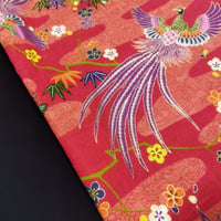 No.178 鳳凰柄×スウェード調／リバーシブル／46.5×50cm＊華やか！金彩が雅で一目置かれる１枚＊