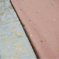 94.【大判】スター金彩×ボタニカル金彩柄／50×67cm／リバーシブル*＊豪華な両面ゴールドカラーが煌めく！華やかなクロスです*＊