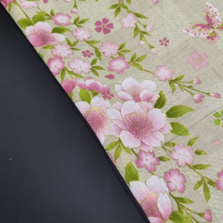 No.179 桜柄×スェード調リバーシブル／50×47cm＊流れるようなな桜が美しい＊観光客の多い地域でも活躍間違いなし！