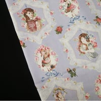 No.155【大判】ロココエンジェル×合成皮革黒／45×54cm／リバーシブ*＊大人可愛いロマンティックなクロスです*＊