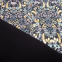 93【人気再販！F様専用メニュー】大判タロットクロスCOTTON+STEEL製金採入りボタニカル柄×合成皮革／リバーシブル／48×67cm*＊高級感ある金採入り、優雅な鑑定時間に*＊
