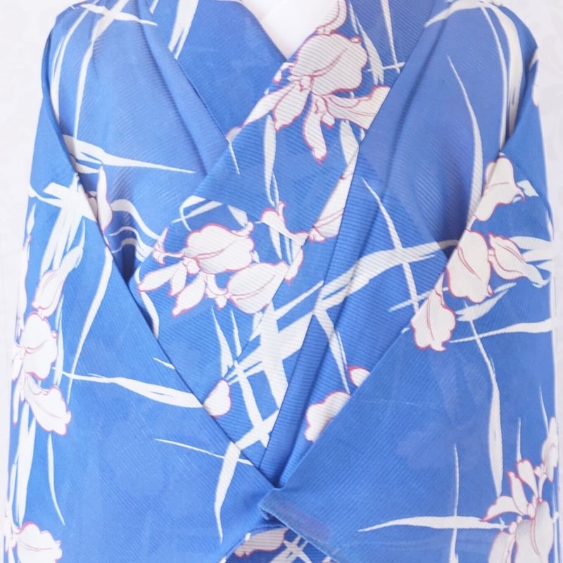 青 あやめ 涼やか アンティーク絽着物 | 凍蝶