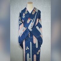 アンティーク　絽　小紋