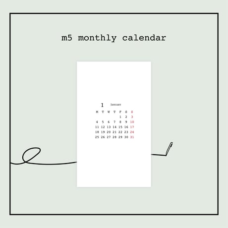 2021片面カレンダー【m5】