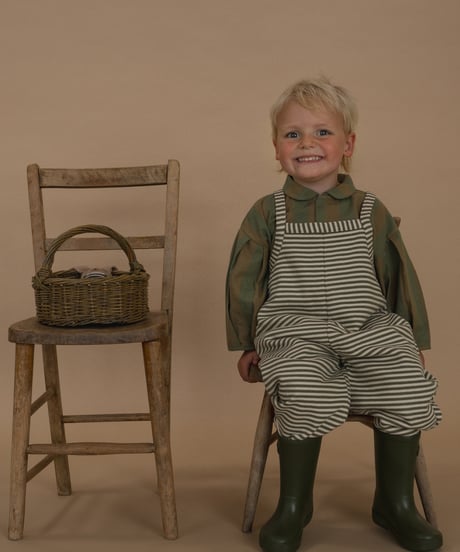 organic zoo/Fern Stripes Dungarees