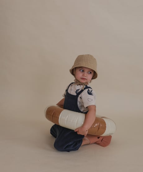 organic zoo/Navy Terry Cropped Dungarees