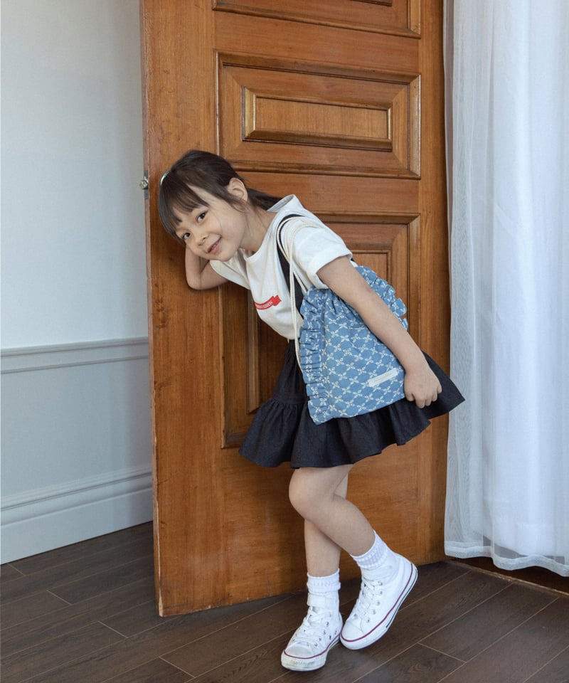 Wonny Ribbon / Black Denim Skirt | lisoro