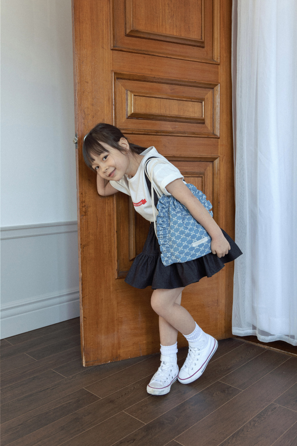 Wonny Ribbon / Black Denim Skirt | lisoro